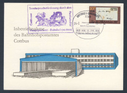 DDR Germany 1983 Karte Card Carte - Inbetriebnahme Bahnfofspostamtes Cottbus - Cottbus Train Station Post Office - Poste