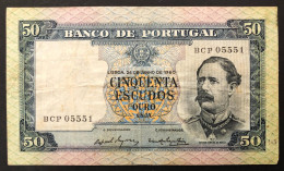 Portogallo Portugal  50 ESCUDOS 1960 Taglietto In Basso Ma Bella Carta LOTTO 207 - Portugal