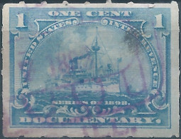 Stati Uniti D'america,United States,U.S.A,1898 Revenue Stamps Internal DOCUMENTARY,1cent,Used - Fiscali