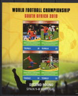 Tuvalu Sheetlet 4v 2010 World Football Championship South Africa - Spain Vs Portugal MNH - 2010 – Afrique Du Sud