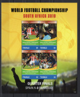 Tuvalu Sheetlet 4v 2010 World Football Championship South Africa - Spain Vs Paraguay MNH - 2010 – África Del Sur