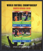 Tuvalu Sheetlet 4v 2010 World Football Championship South Africa - Spain Vs Netherlands MNH - 2010 – Afrique Du Sud