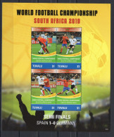 Tuvalu Sheetlet 4v 2010 World Football Championship South Africa - Spain Vs Germany MNH - 2010 – Sud Africa