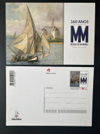 Portugal 2023 Stationery Entier Postal Ganzsache Inteiro 160 Anos Museu De Marinha Navy Marine Boat Ship Bateau Windmill - Windmills