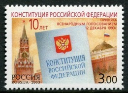 RUSSIA 2003 Constitution  MNH / **.  Michel 1126 - Unused Stamps