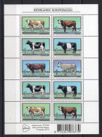 Netherlands Sheetlet 10v 2012 2 Series Dutch Cattle Breeds Cows MNH - Unused Stamps