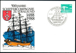 RDA - Entier Postal Privé / DDR - Ganzsachen Mi.Nr. PP 18 - C2/021 SSt Stralsund 23-1-1988 - Privé Postkaarten - Gebruikt