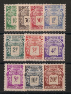 OCEANIE - 1948 - Taxe TT N°YT. 18 à 27 - Série Complète - Neuf * / MH VF - Timbres-taxe