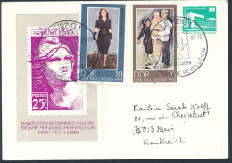 RDA - Entier Postal Privé / DDR - Ganzsachen Mi.Nr. PP 18 - D2/02 SSt Leipzig 27-3-1989 Nach Paris - Privatpostkarten - Gebraucht