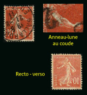 FRANCE - VARIETE - YT 138 - SEMEUSE - ANNEAU LUNE Et RECTO VERSO - 2 TIMBRES OBLITERES - Used Stamps