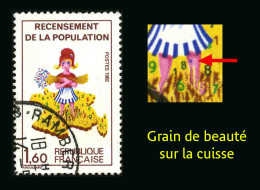 FRANCE - YT 2202 - RECENCEMENT - VARIETE - GRAIN DE BEAUTE SURLA CUISSE - TIMBRE OBLITERE - Used Stamps