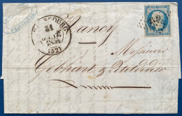 Lettre 1854 Napoléon N°10 Oblitéré PC 2429 + Dateur T13 De PHALSBOURG Pour NANCY - 1852 Louis-Napoleon