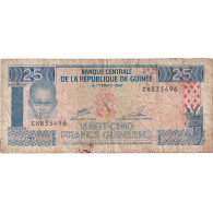 Billet, Guinée, 25 Francs, 1985, KM:28a, B+ - Guinée