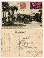 Brazil 1932 Postcard João Pessoa - Praça Felizardo Leite, Est. De Epitacio Pessoa E Esc. Normal; Scott 326 & 359 - João Pessoa