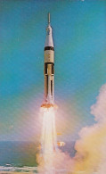 Apollo 7 Rocket Launch, Saturn IB At JFK Space Center Astronauts Schirra, Eisele And Cunningham, C1960s Vintage Postcard - Espace