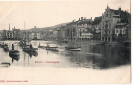 Zürich  / Vorgelaufene Karte / Limmatquai Mit Alten Booten - Laufen-Uhwiesen 