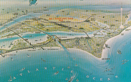 Kennedy Space Center Artist Map, C1960s Vintage Postcard - Espace