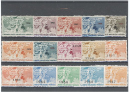 VIGNETTES - N* -  FEDERATIONS DES SOCIETES PHILATELIQUES FRANÇAISES - 15 VIGNETTES 1945 / 1955  -1961 /67 - Briefmarkenmessen