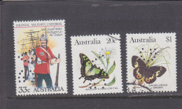 AUSTRALIA - O / FINE CANCELLED - 1979 / 1985 - PERFINS - UNIFORMS , BUTTEFLIES  - PERF.  V. G. - Perforadas