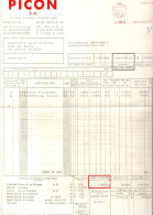Facture Picon S.A. Levallois-Perret En 1968 - Format : 30x26 Cm - Factures