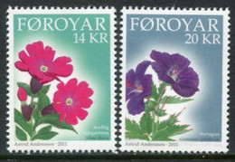 FAEROE ISLANDS 2011 Alpine Flowers MNH / **.  Michel 724-25; SG 642-43 - Islas Faeroes