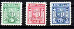 1944 - Italia - Emissioni Locali - Campione D'Italia 1 + 3/4 Stemma  ------- - Lokale/autonome Uitgaven