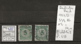 TIMBRE D ALLEMAGNE DEUTSCHES REICH  1923  Nr 339 III X 2 COTE 100,00  € - 1922-1923 Lokalausgaben