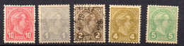 Serie  Nº 69/73 Luxemburgo - 1895 Adolphe Profil