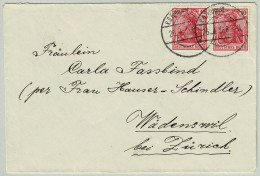 Deutsches Reich 1918, Brief Feldpost - Wädenswil (Schweiz), Germania - Feldpost (Portofreiheit)