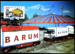 ►  1989 BARUM CIRCUS  Truck Caravane Cage Cirque Zirkus Cirkus Circo Payaso Clown Maxi Maximum Card - Cirque