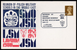GB POLONICA 1980 REUNION OF MILITARY SCHOOLS USSR RUSSIA EGYPT PALESTINE COVER Poland Polska WW2 Pologne - Cartas & Documentos