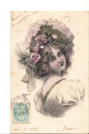 CPA  FEMME Avec Grand Chapeau   Illustrateur Signé W. BRAUN   Rosée Du Mai - Braun, W.