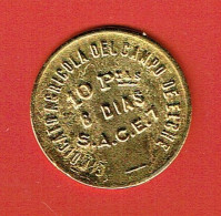 Espagne - Reproduction Monnaie - 10 Pesetas S.A.C.E.7 Sindicato Agricola Del Campo De Elche (Valencia) -  Monnaies De Nécessité