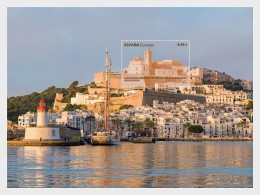 Spain Espagne Spanien 2023 World Heritage Urban Ensembles Ibiza /Eivissa Lighthouse Sailship Fortress Block Mint - Blocs & Hojas