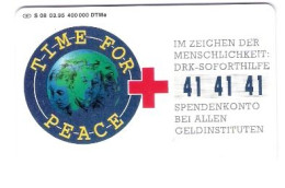 Germany - S 08/95 DEutsches Rotes Kreuz - Red Cross - Time For Peace - Planet Earth - S-Series : Tills With Third Part Ads