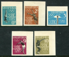 ALBANIA 1962 Olympic Games Imperforate Set MNH / **  Michel 657-61 - Albanië