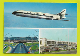 Aéroport PARIS ORLY Et Le BOURGET En 1965 Avion Air France Caravelle VOIR ZOOM Porsche Citroën 2CV DS Renault 4L - Luchthaven