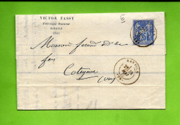 1877 ENTETE Victor Fassy Fabricant Tanneur à Barjols Var  Pour Feraud March. De Fer à Cotignac Var V.SCANS - 1877-1920: Semi-Moderne
