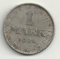 ALLEMAGNE - 1 Mark - 1924 G - Argent - TB/ TTB - 1 Mark & 1 Reichsmark