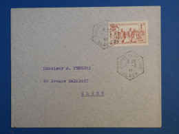 DE5   ALGERIE   BELLE LETTRE  1941 ALGER   +N°162  +HEXAGONAL+AFFR. INTERESSANT+++ - Briefe U. Dokumente