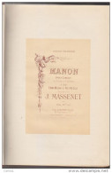 C1 MASSENET - MANON Partition EDITION ORIGINALE 1884 Hartmann RELIE - Opéra