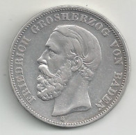 ALLEMAGNE - BADEN - 5 Marks - 1895 G - Argent - TB/TTB - 2, 3 & 5 Mark Plata