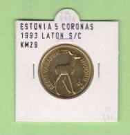 ESTONIA   5 CORONAS    1.993  LATON  KM#29   SC/UNC      DL-8706 - Estonia