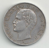 ALLEMAGNE - BAVIÈRE - 3 Marks - 1910 D - Argent - TB/TTB - 2, 3 & 5 Mark Zilver