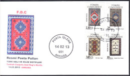R-112 TURKIYE 2013 OFFICIAL POSTAGE STAMPS F.D.C. - Covers & Documents
