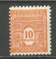 FRANCIA YVERT NUM. 629 * NUEVO CON FIJASELLOS - 1944-45 Arc Of Triomphe