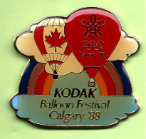 Pin's Kodak Montgolfière Canada JO Jeux Olympiques Calgary 1988  - 2B25 - Montgolfières