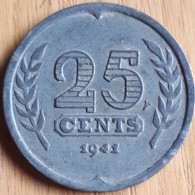 NEDERLAND :  25 CENT 1942 KM 174 XF+ - 25 Cent