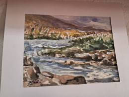 Acuarela Paisaje Rio - Aquarelles