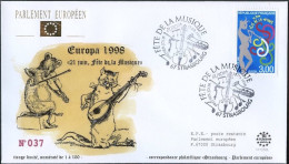 Europa CEPT 1998 France - Frankreich FDC6 Y&T N°3166 - Michel N°3306 - 3f EUROPA - 1998